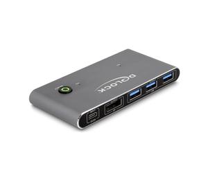 Delock Conmutador KVM DisplayPort 8K 30 Hz con USB 5 Gbps