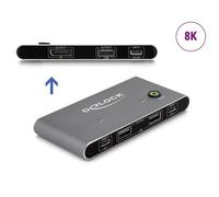 Delock Conmutador KVM USB-C a DisplayPort 8K 30 Hz con USB 2.0