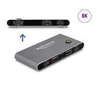 Delock Conmutador KVM USB-C a HDMI 8K 60 Hz con USB 2.0