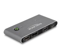Delock Conmutador KVM USB-C a HDMI y DisplayPort 8K MST con USB 2.0