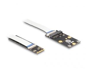 DELOCK Convertidor M.2 Clave B+M Macho a 1 x Ranura Mini-PCIe de tamaño Medio y tamaño Completo con Cable Flexible Marca