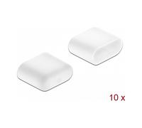 DeLOCK - Cubierta Antipolvo para USB Type-C Macho, 10 Piezas, Blanco, Protección de Conectores (7,85 x 9,8 x 4,1 mm)