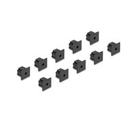 DeLOCK Cubierta antipolvo (Staubschutz) para RJ12 hembra sin agarre, 10 piezas en negro, TPE, 13x13x8.4 mm