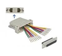 Delock d-sub hd de 44 pines hembra engarzado 2 x rj45 hembra con kit d