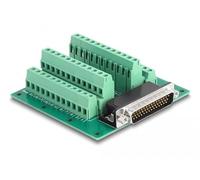 DELOCK D-Sub HD de 44 Pines Macho a Bloque de terminales para Carril DIN Marca