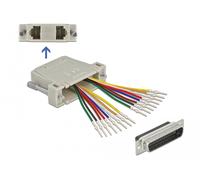 Delock d-sub hd de 44 pines macho engarzado a 2 x rj45 hembra con kit