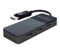 DeLOCK DisplayPort Splitter 1.4 1x DisplayPort 3x DisplayPort, Black, 30 cm
