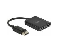 DeLOCK Divisor DisplayPort 1.4 MST, 1 a 2 Puertos, 4K 3840x2160 Pixeles, HDCP 2.2, Cable 0.2 m Incluido, Negro