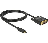 DeLock DP Cable USB Tipo C macho a DVI 24+1 4K 30 Hz 1 m Negro