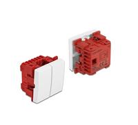 Delock Easy 45 - Interruptor basculante doble (45 x 45 mm), color blanco