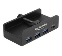 Delock Externer USB 5 Gbps 4 Port Hub 3 x USB Typ-A und 1 x USB Type-C? mit Feststellschraube (64284)