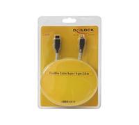 DeLOCK FireWire A/B, 2.0m Gris 2 m - Cable FireWire (2.0m, Gris, Male connector/Male connector, 2 m)
