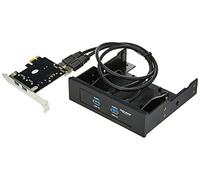 DeLOCK Front Panel + PCI Express Card - Tarjeta de Puerto USB (Interfaz de Host PCI, Interno), Negro