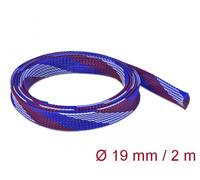 Delock funda trenzada estirable 2 m x 19 mm, color azul-rojo-blanco