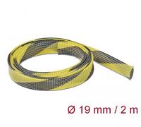 Delock funda trenzada estirable 2 m x 19 mm, color negro-amarillo