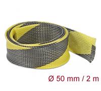 Delock funda trenzada estirable 2 m x 50 mm, color negro-amarillo