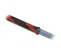 Delock funda trenzada estirable 2 m x 6 mm, color negro-rojo