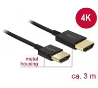 Delock hdmi/hdmi, 3 m cable hdmi hdmi tipo a (estándar) negro