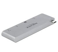 Delock Hub de 3 Puertos y 2 Ranuras para MacBook con PD 3.0 y Conector USB Type-C retráctil