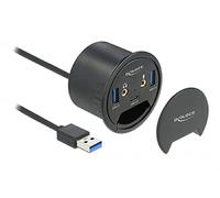Delock Hub de Mesa de 3 Puertos, 1 Puerto USB Type-C™ y 2 Puertos USB Tipo A + Puertos de Audio HD.