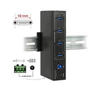 Delock Hub Exterior de la Industria 4 x USB 3.0 Tipo-A con protección ESD de 15 kV