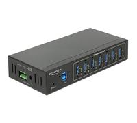 DeLock - Hub Externo (7 Puertos USB 3.0, Tipo A, USB), Color Negro