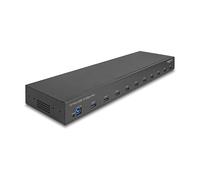 DeLOCK Hub Industrial 19 Pulgadas Rack de 10 Puertos USB 3.2 Gen 2 Tipo-A, USB-B, 10 Gbps, Negro, AC 100-240 V