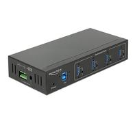 Delock Hub Industrial Externo 4 Puertos USB 3.0 Tipo A con protección ESD de 15 kV.