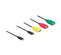 DeLOCK Hub USB 2.0 de 4 Puertos USB 2.0 con USB Type-C a 3 x USB-A