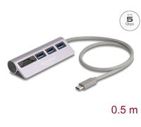 Hub USB DeLock 64292 USB-C a 3 puertos USB 3.0 y ranuras SD/MicroSD