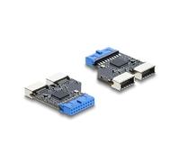 Delock Hub USB de 5 Gbps de 20 pines a 2 puertos USB de 5 Gbps tipo E Key A hembra