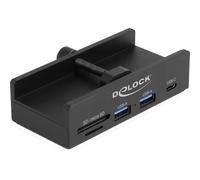 DeLOCK Hub USB externo de 5 Gbps con 2 puertos USB tipo A, 1 USB Type-C™ y SD + ranura Micro SD con tornillo de bloqueo
