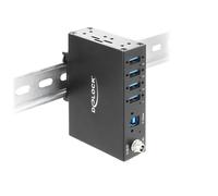 Delock industrie hub 4 x usb 5 gbps typ-a mit 8 kv esd schutz und huts
