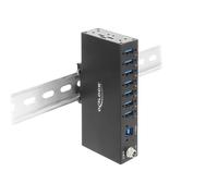 Delock industrie hub usb 5 gbps 7x usb-a mit 8 kv esd schutz