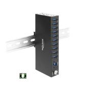 Delock industrie hub usb 5gbps 10x usb-a mit 8 kv esd schutz