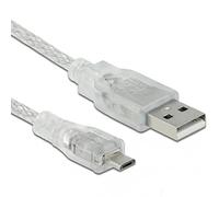 DELOCK Inline - Cable USB 2.0 Tipo A Macho a USB 2.0 Micro-B Macho, 1,5 m, Transparente