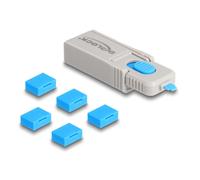 Delock Juego de bloqueadores de puertos USB para toma USB tipo A 5 piezas + herramienta de bloqueo