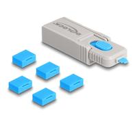 Delock Juego de bloqueadores de puertos USB para toma USB tipo A 5 piezas + herramienta de bloqueo