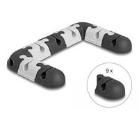 DELOCK Juego Modular Autoadhesivo portacables 9 Piezas Negro/Gris Marca