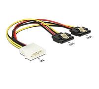 DELOCK 85237 - Conector macho de 4 patillas Molex > 2 conectores hembra SATA de
