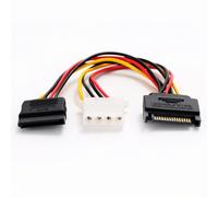 Delock Kabel Power SATA 15 pin Stecker > Molex 4 pin Buchse + SATA 15 pin Buchse