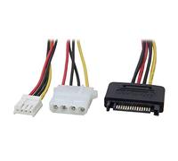 Delock Kabel Y Power SATA 15 Pin Male to 4 Pin Molex Female + 4 Pin Floppy 2er-P