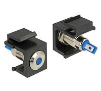 DeLock Keystone LED Azul 6 V Plano Negro