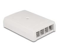 Delock Keystone Leergeh?use Aufputz 4 Port f?r Glasfaser und Netzwerk wei? (67053)
