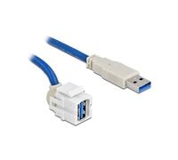 DeLOCK Keystone Módulo USB 3.0 A Hembra 250° > USB 3.0 A Macho con Cable Blanco