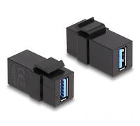 Delock Keystone - Módulo USB 3.0 A Hembra a USB 3.0 A, Color Negro