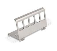 DeLOCK Keystone Soporte Metálico 5 Puertos para Riel DIN, Acero Inoxidable, Plata, 44x99x37 mm
