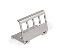 DeLOCK Keystone Soporte Metálico de 4 Puertos para Riel DIN - Acero Inoxidable - 44 x 80 x 37 mm