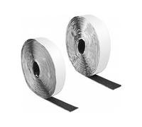 DeLOCK Klettband selbstklebend, Cinta de gancho y lazo autoadhesiva, 10 m x 25 mm, negro - 1 pieza
