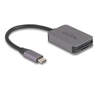 Delock lector de tarjetas usb type-c en carcasa de aluminio para tarje